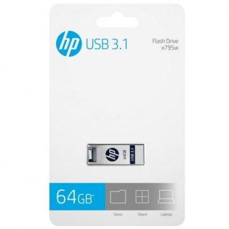 HP Memoria USB X795W 64GB Azul y Plata